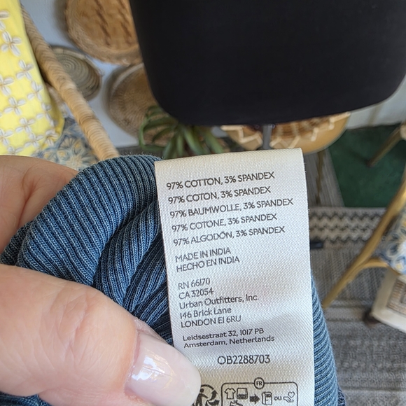 Free People Rowan Tank We The Free Small Blue Tank Top Crochet Lace Trim - Picture 14 of 14